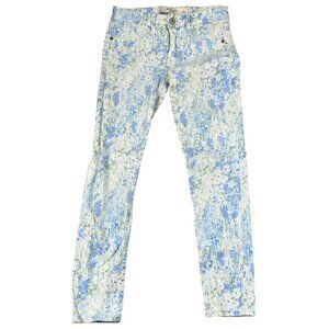 Abercrombie & Fitch Women's Jeans 0/25 Skinny Floral Blue Green Cotton Stretch